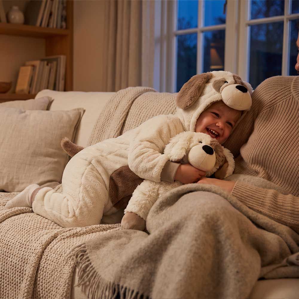 Puppy Fleece Toddler Onesie Warmies lifestyle