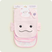 warmies pink axolotl baby bibs set of 3