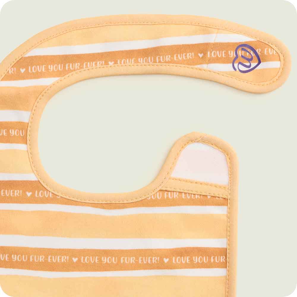 warmies golden dog baby bib velcro closure