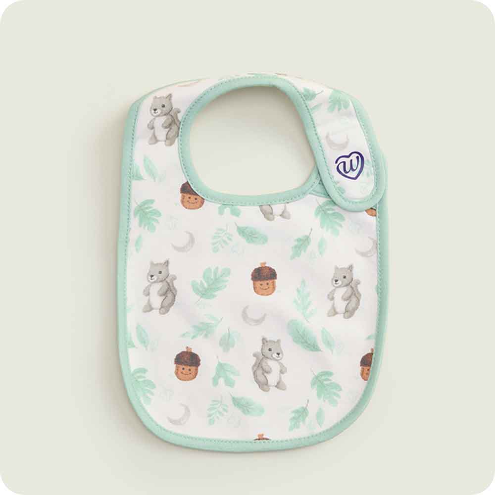 warmies gray squirrel bibs acorn pattern