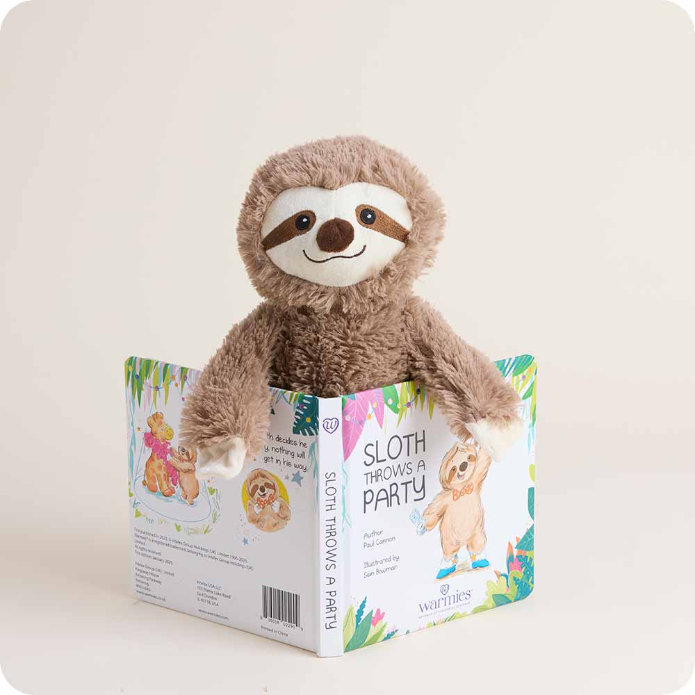 Microwavable Sloth Throws a Party Book - Warmies USA