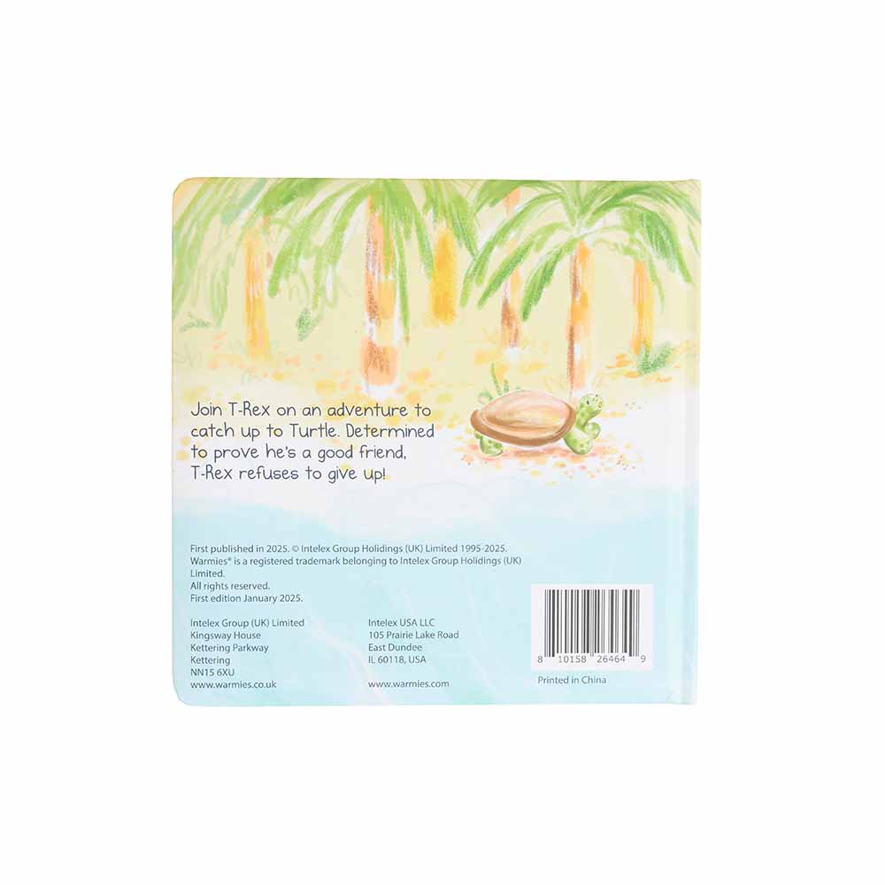 Back cover of Don't Judge a T-Rex by His Roar Board Book - Warmies USA