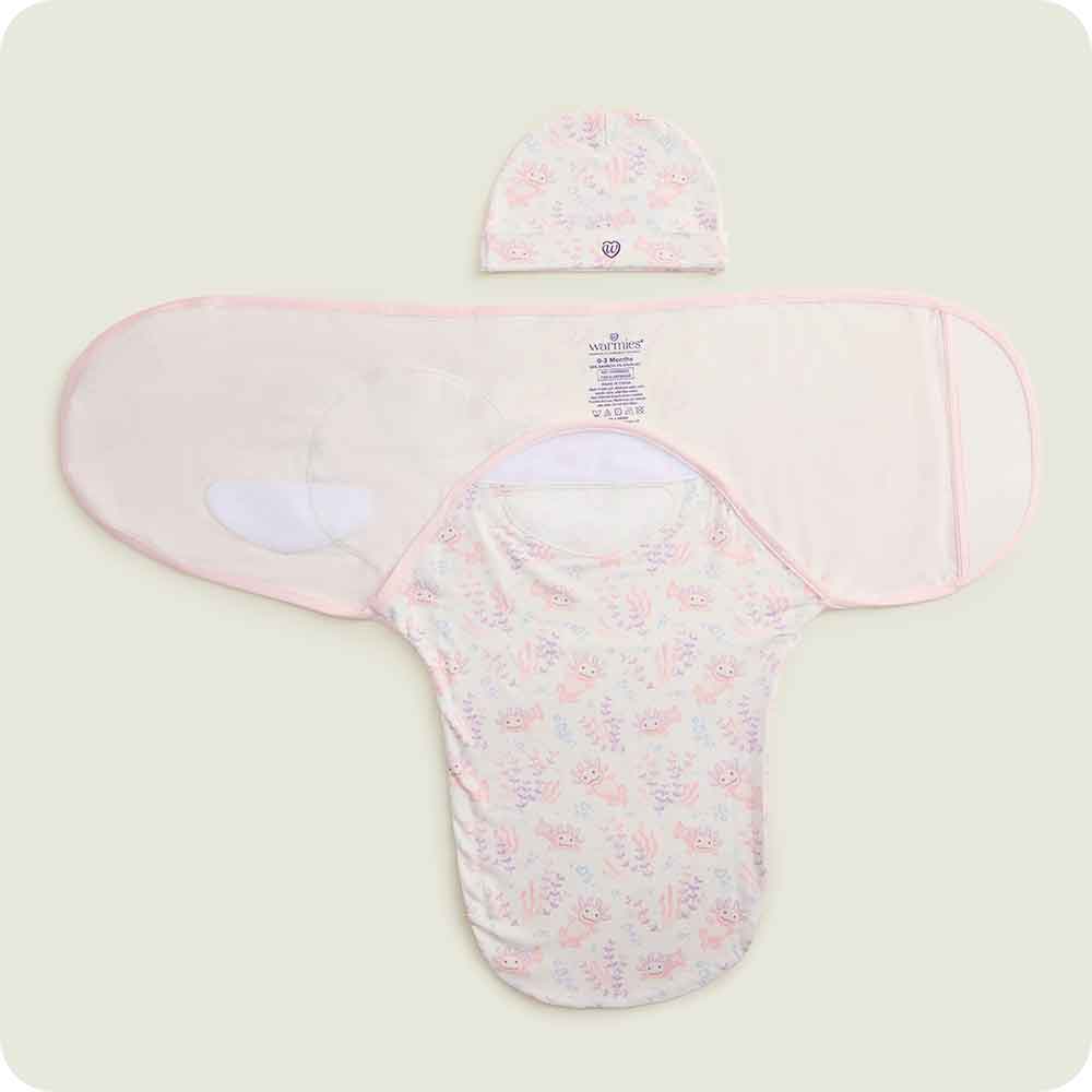 warmies Pink Axolotl Swaddle & Beanie Gift Set open detail