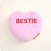 microwavable sweethearts pink bestie conversation heart warmies stuffed animal