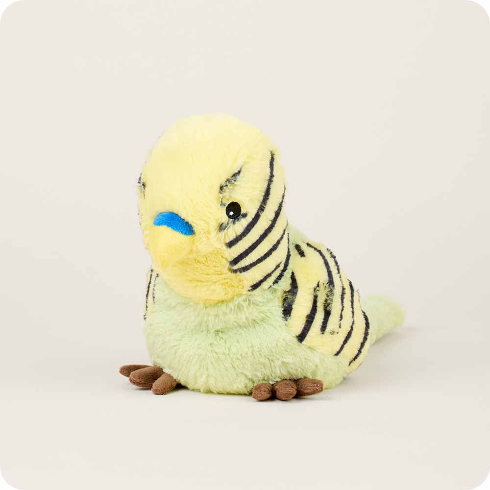 Microwavable Green Parakeet Stuffed Animal Warmies