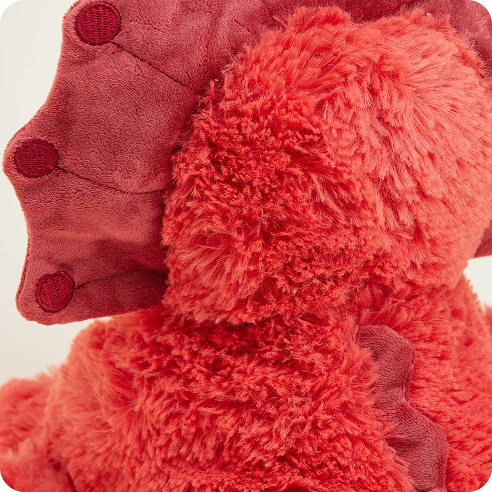 Soft Warm Weighted Red Triceratops Plush Warmies