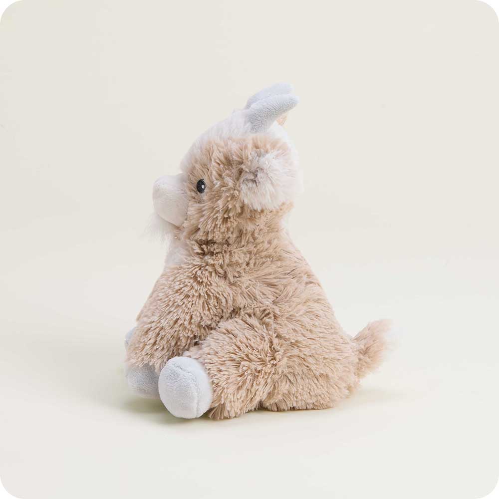microwavable goat stuffed animal junior size warmies side view