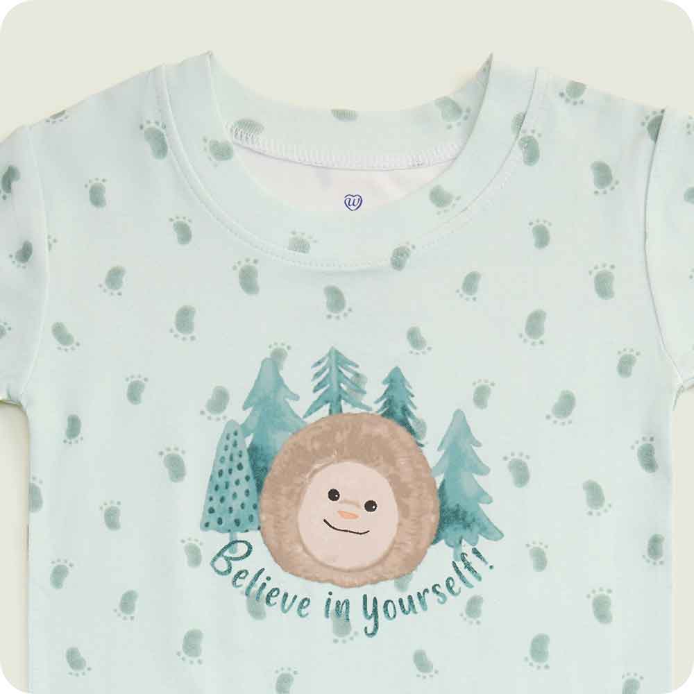 Warmies Bigfoot Shorties Pajamas shirt detail