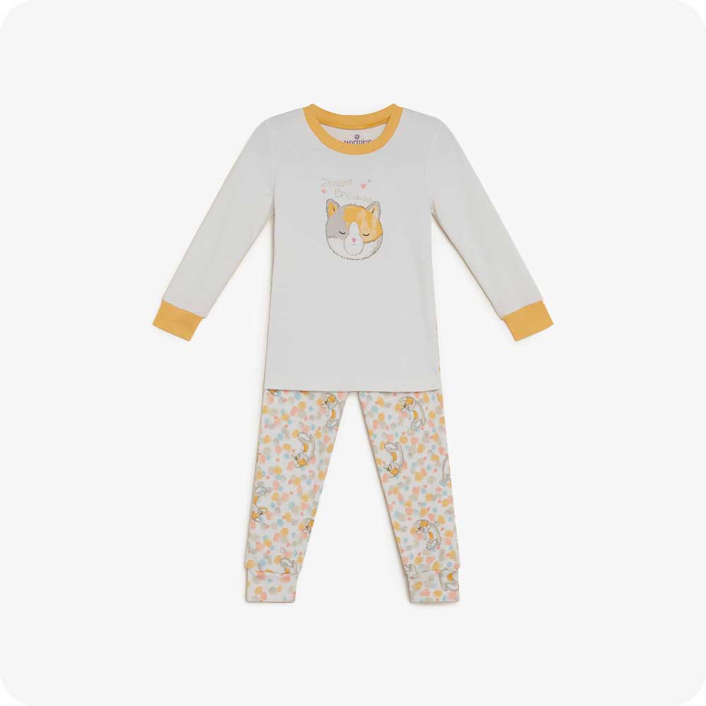 Calico Cat Kids Pajamas Cozy Sleepwear - Warmies