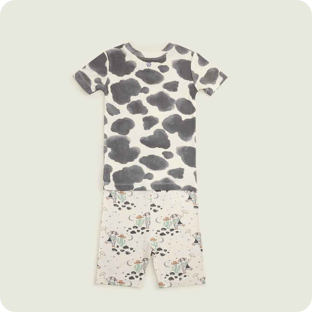 warmies Black and White Cow Shorties Pajamas cow print