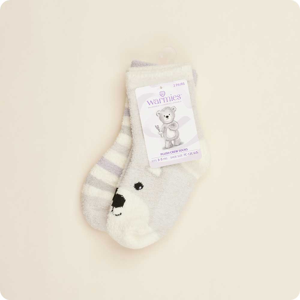 Marshmallow Bear Crew Socks - Warmies USA