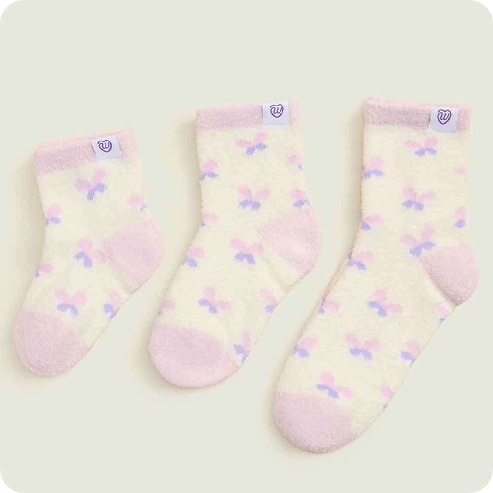 Warmies Butterfly pattern Crew Sock Set three sizes