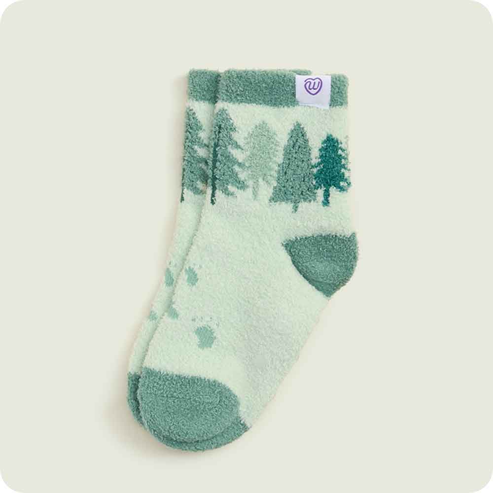 Warmies Bigfoot Crew Sock Set with tree pattern