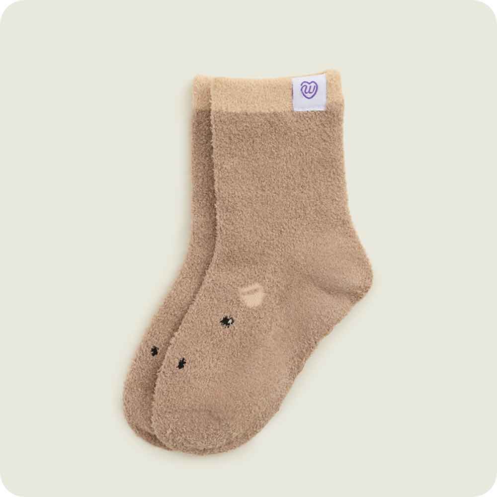 warmies Capybara Crew Sock Set with capybara face