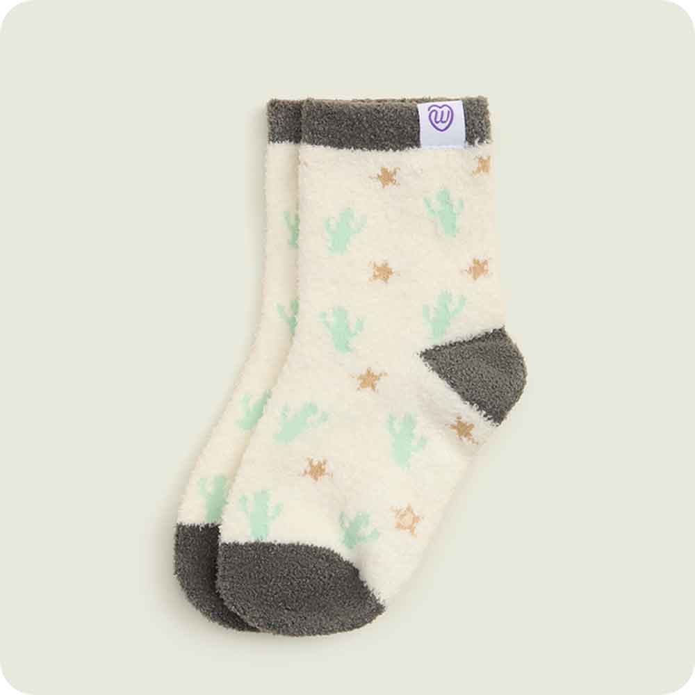 Warmies Black and White Cow toddler Crew Sock Set cactus pattern