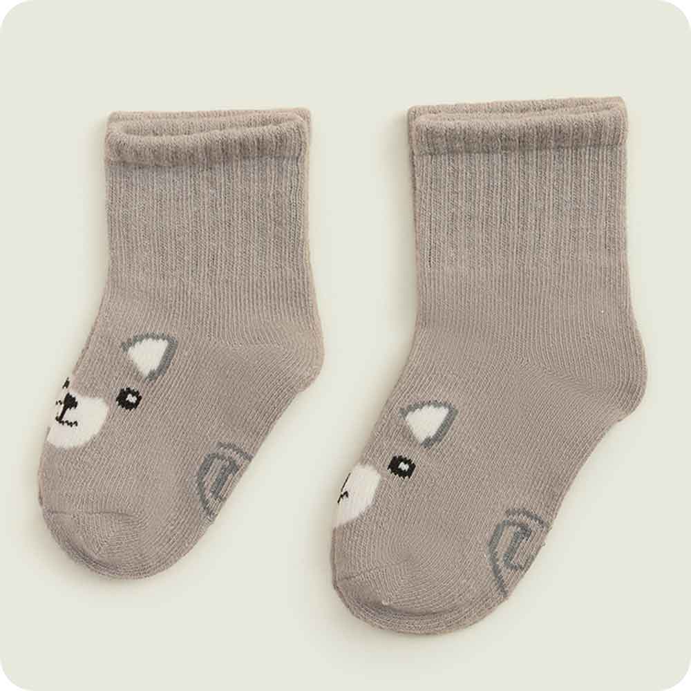 baby socks gray squirrel print