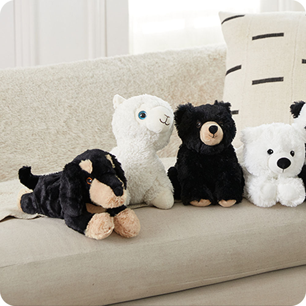 Dachshund stuffed animal on the couch