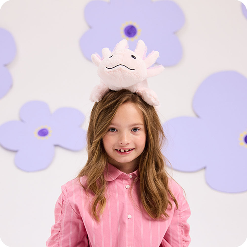 pink axolotl warmies stuffed animal