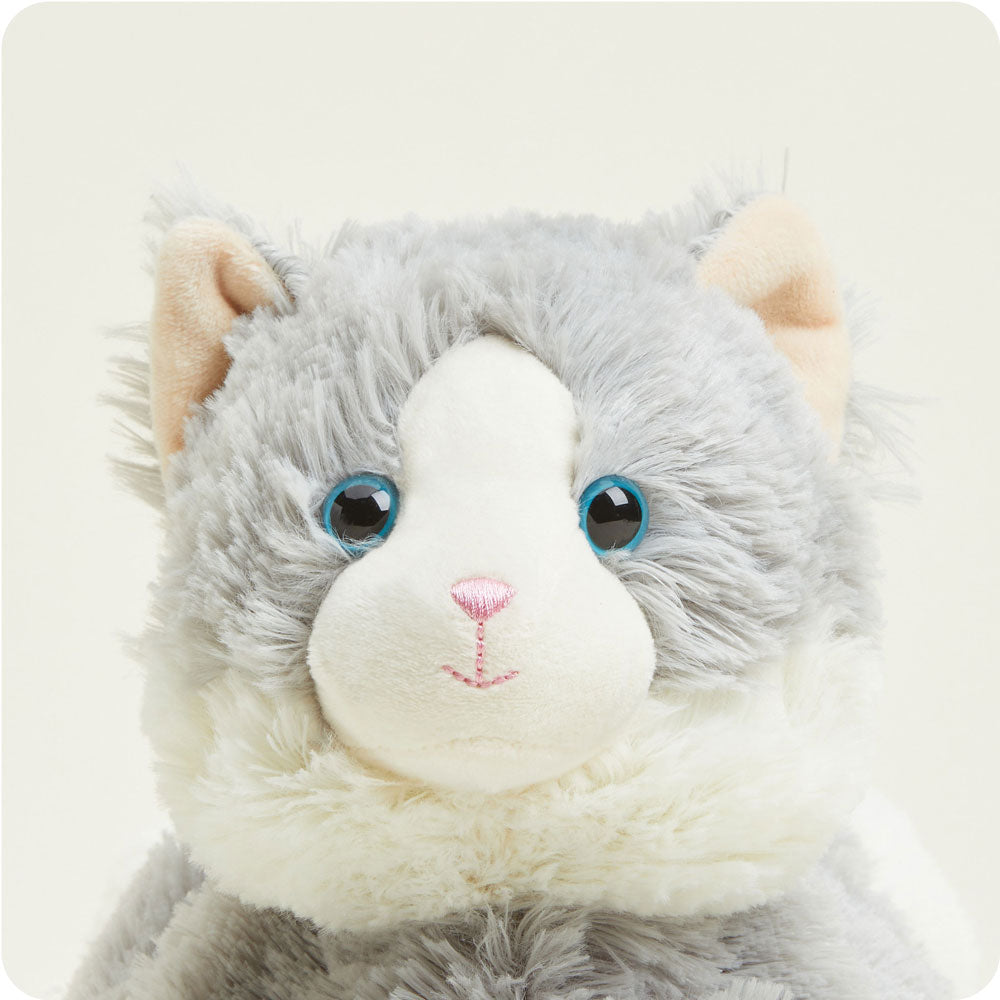 Laying Down Gray Cat Stuffed Animal Warmies