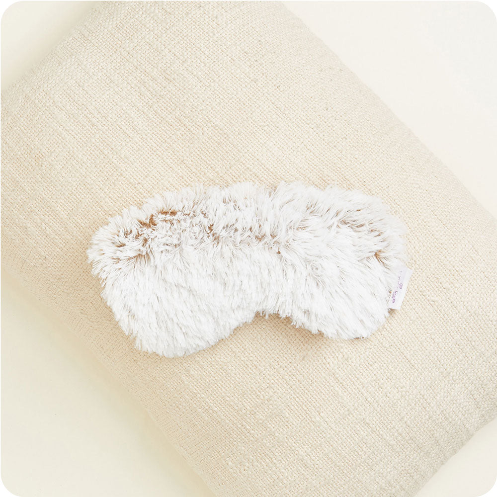 Indulge in relaxation with Warmies USA's Brown Marshmallow Eye Mask—microwave, soothe, repeat.