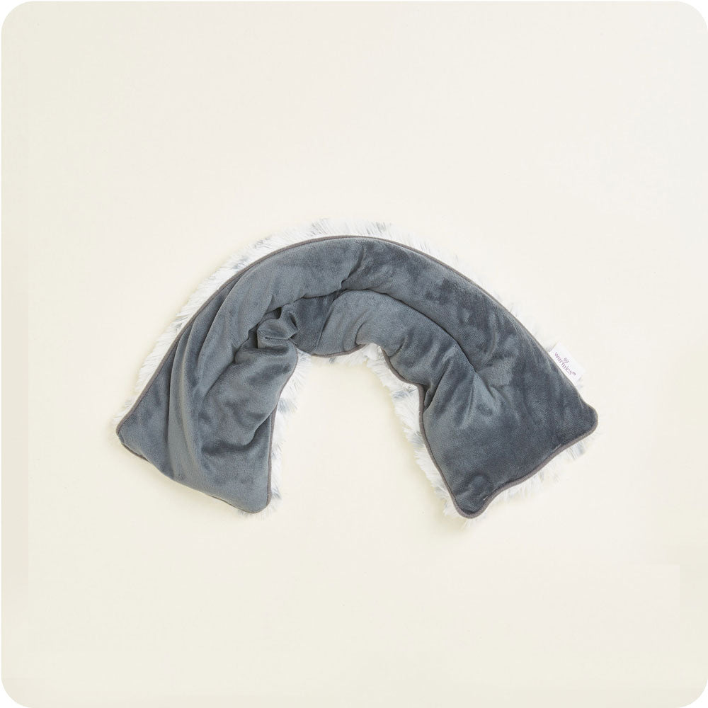 Snowy Warmies Neck Wrap: Microwavable coziness for stylish warmth.