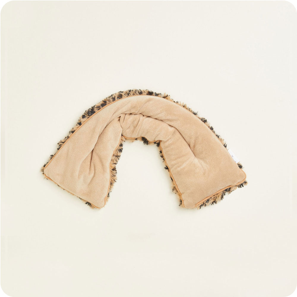 Leopard Warmies Neck Wrap: Microwave for stylish warmth and relaxation.