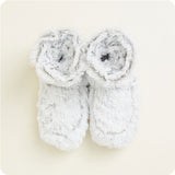 Gray marshmallow Warmies slippers close-up