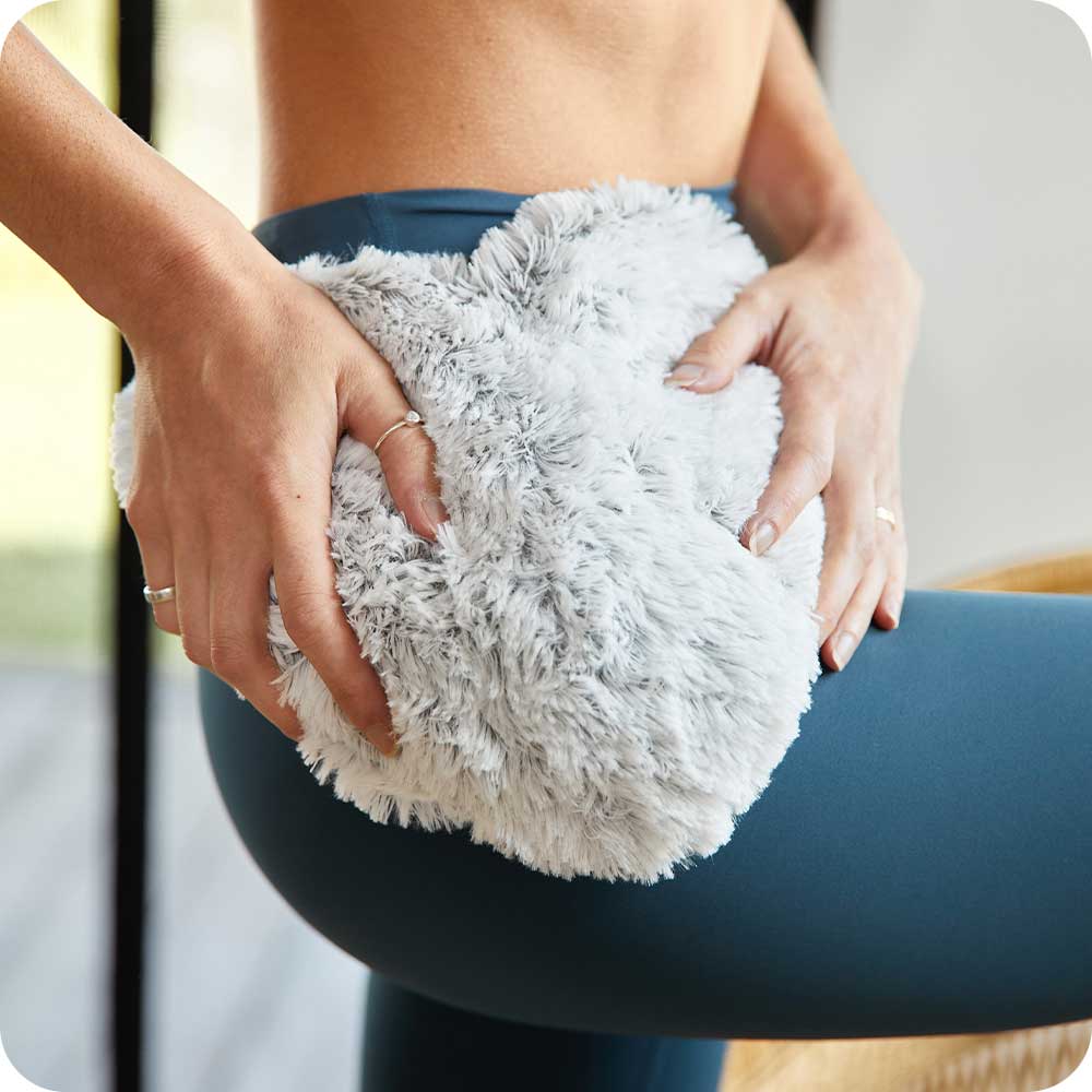 Marshmallow Gray Warmies Heart Heat Pad for Comfort