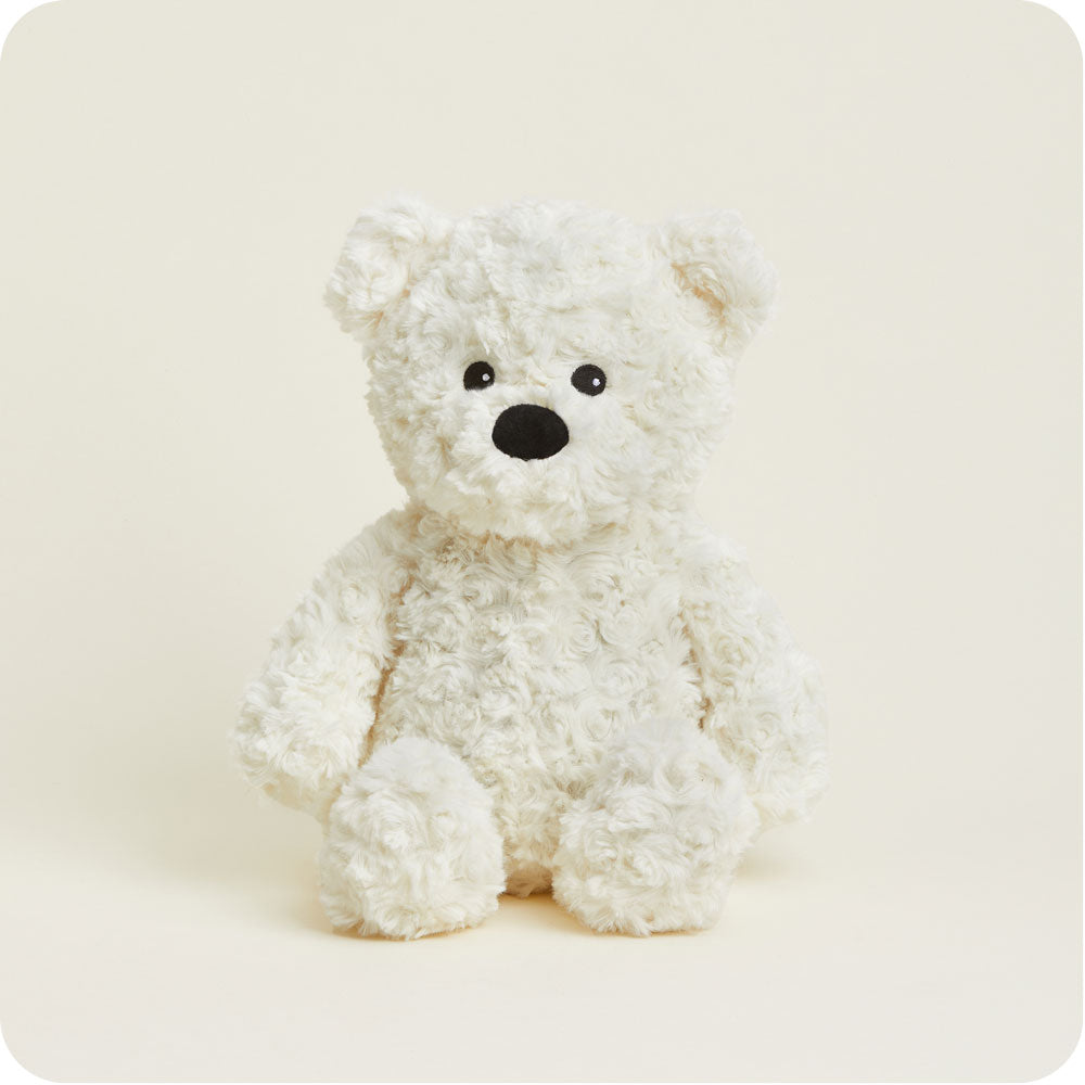 Microwavable Cream Curly Bear Stuffed Animal Warmies