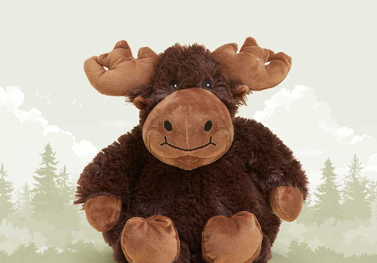 Heatable brown moose stuffed animal from Warmies