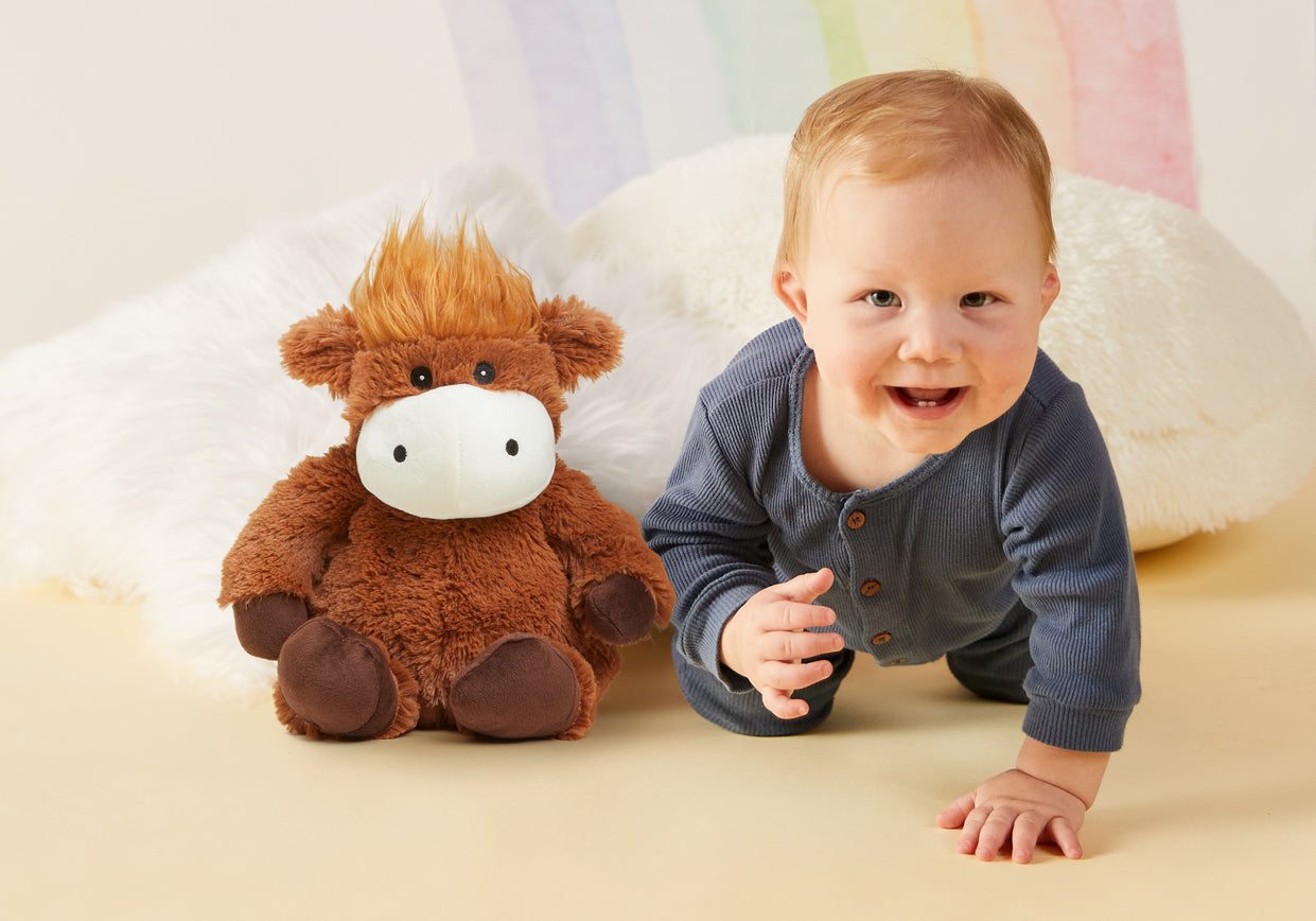 Highland Cow Warmies comforting and soothing plush for babies.
