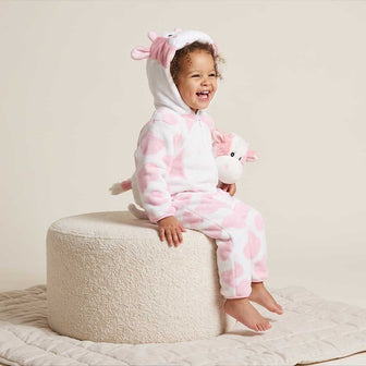 Strawberry Cow Fleece Toddler Onesie Warmies lifestyle