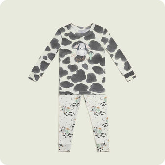Black & White Cow Warmies Pajama Set