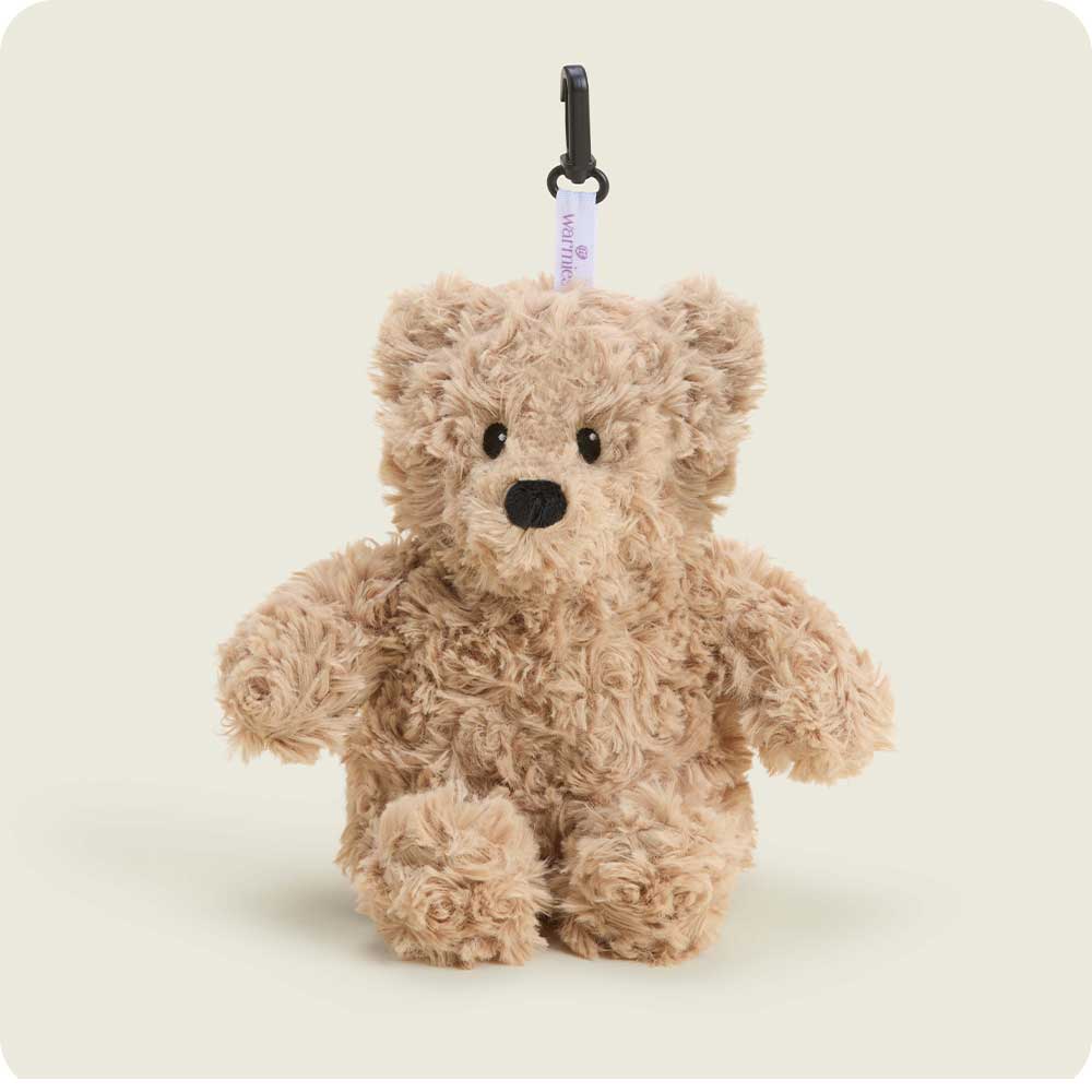 Brown Curly Bear Warmies Bag Charm