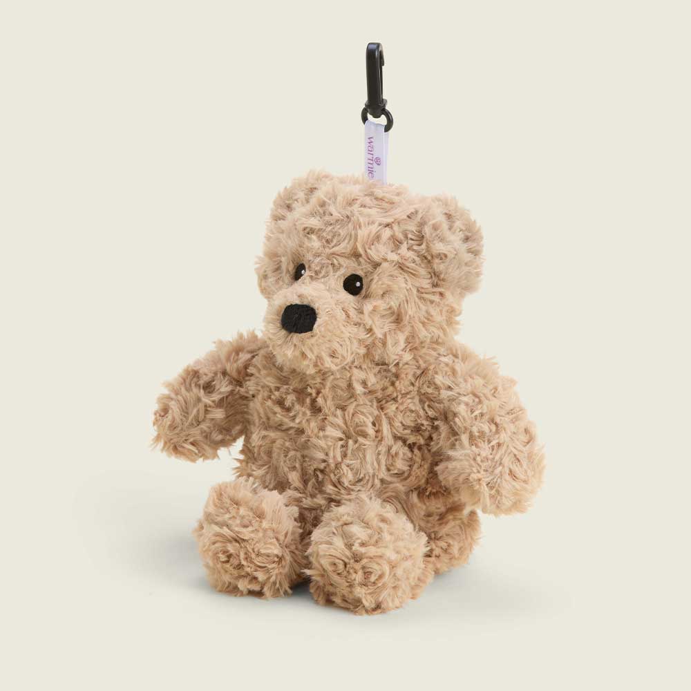 Brown Curly Bear Warmies Bag Charm