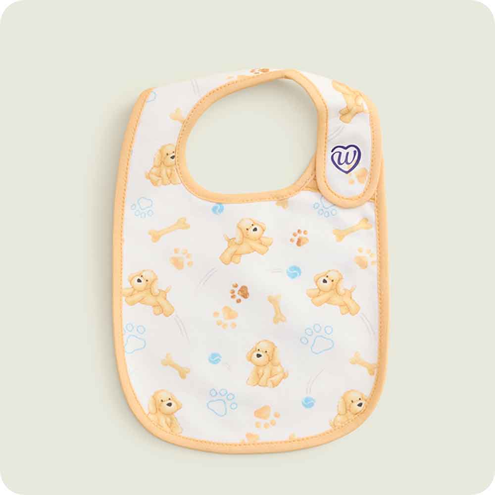 warmies golden dog baby bib set dog pattern