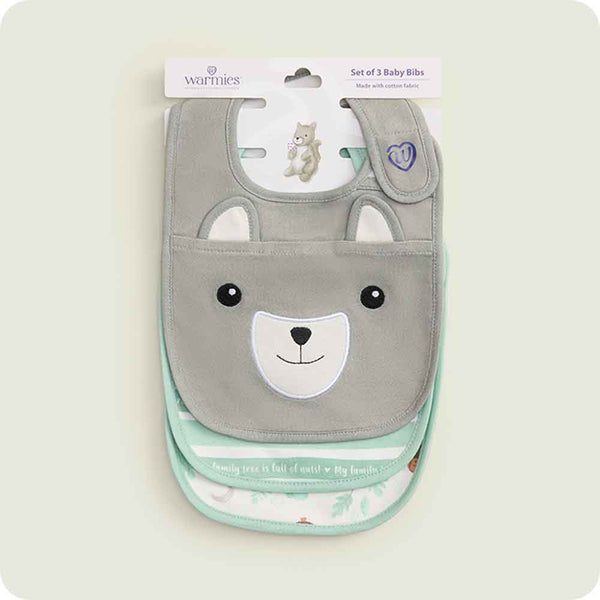 Gray Squirrel Bib Set – Warmies USA