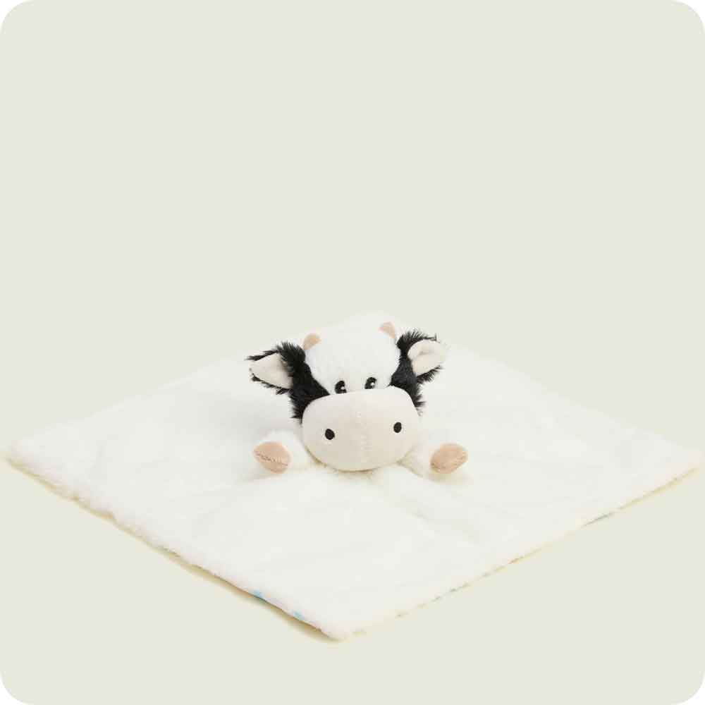 Black and White Cow Lovey Blanket Warmies flat