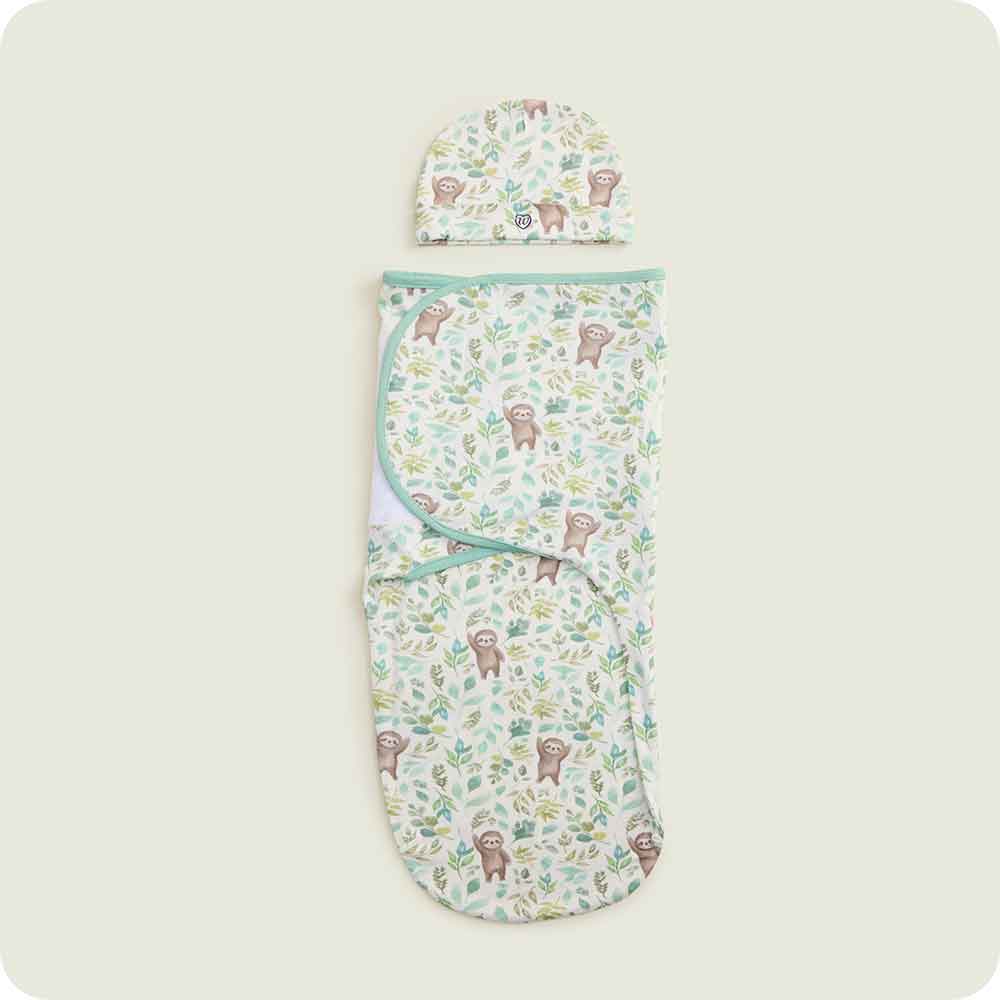 warmies Sloth Swaddle & Beanie baby Gift Set
