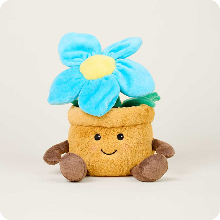 Microwavable Blue Flower Pot Stuffed Animal Warmies