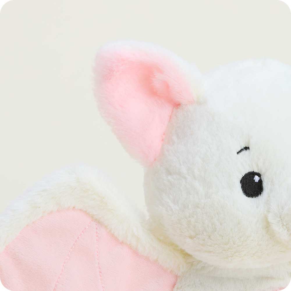 microwavable cute pink bat warmies stuffed animal ear detail
