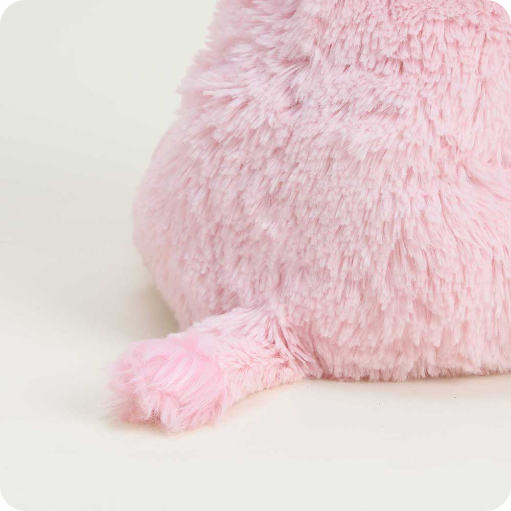 microwavable pink highland cow warmies stuffed animal back detail