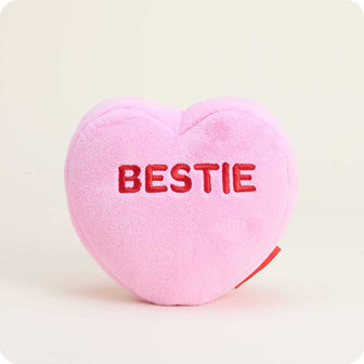 microwavable sweethearts pink bestie conversation heart warmies plush