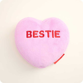 microwavable sweethearts pink bestie conversation heart warmies stuffed animal