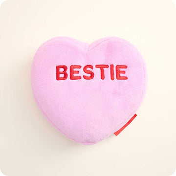 microwavable sweethearts pink bestie conversation heart warmies stuffed animal