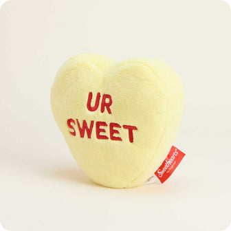 microwavable sweethearts yellow ur sweet conversation heart warmies stuffed animal valentine's gift