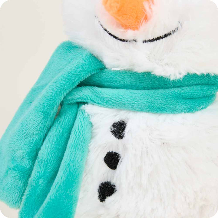 Soft Warm Weighted Green Scarf Snowman Plush Warmies Junior