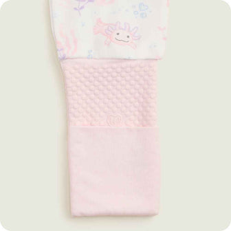 warmies pink axolotl footie pajamas fabric detail
