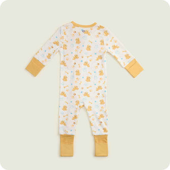 warmies golden dog footie pajamas back detail