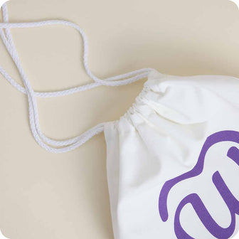 Warmies microwave-safe, reusable, drawstring canvas bag